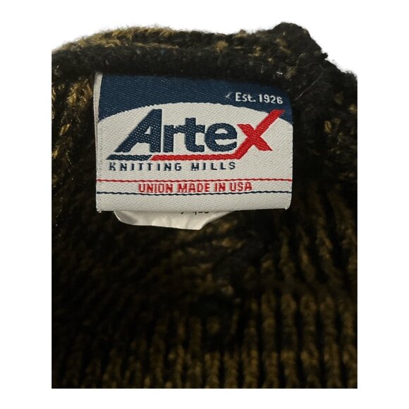 Artex Union Made USA Knit Beanie Hat – Black Brown Marled – One Size – Vintage A - Picture 2 of 4
